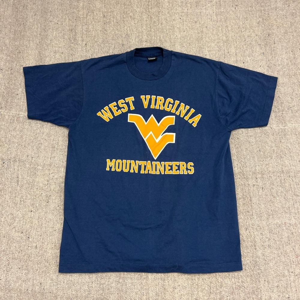 Vintage West Virginia Mountaineers Shirt Mens XL Blue 1990s NCAA